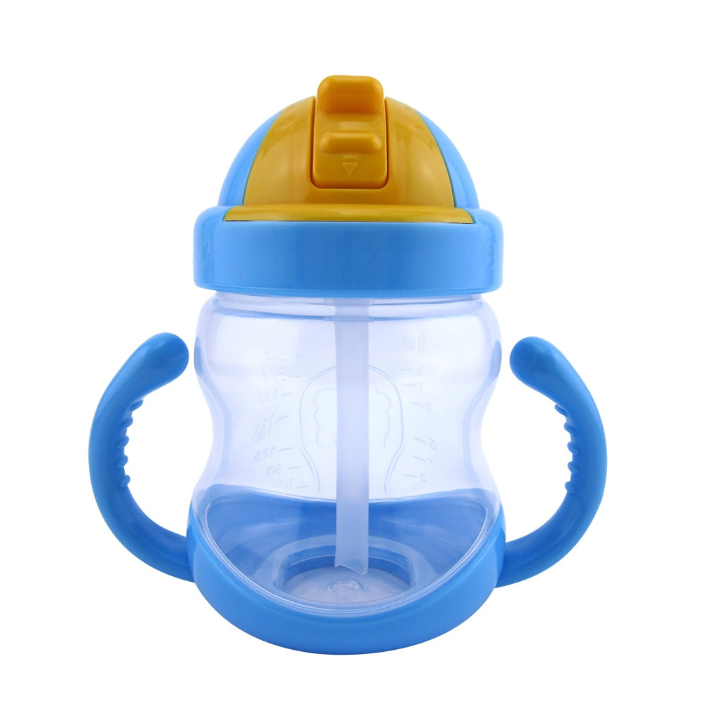 Baby Drinking Cup 280ML Double Handle Drink Training Straw Cup