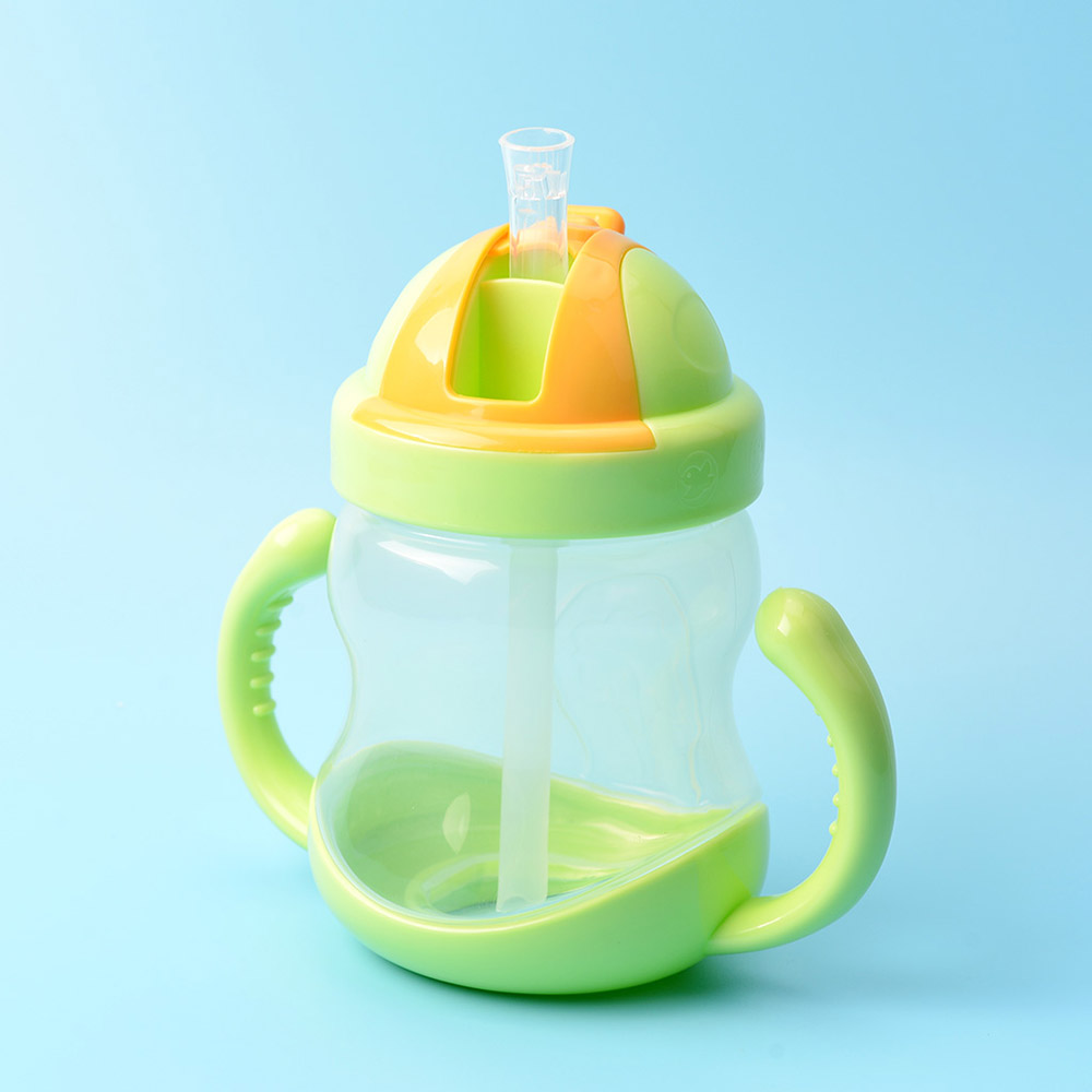 Baby Drinking Cup 280ML Double Handle Drink Training Straw Cup