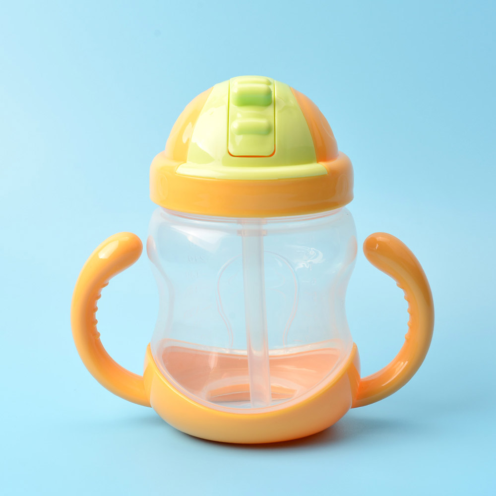 Baby Drinking Cup 280ML Double Handle Drink Training Straw Cup