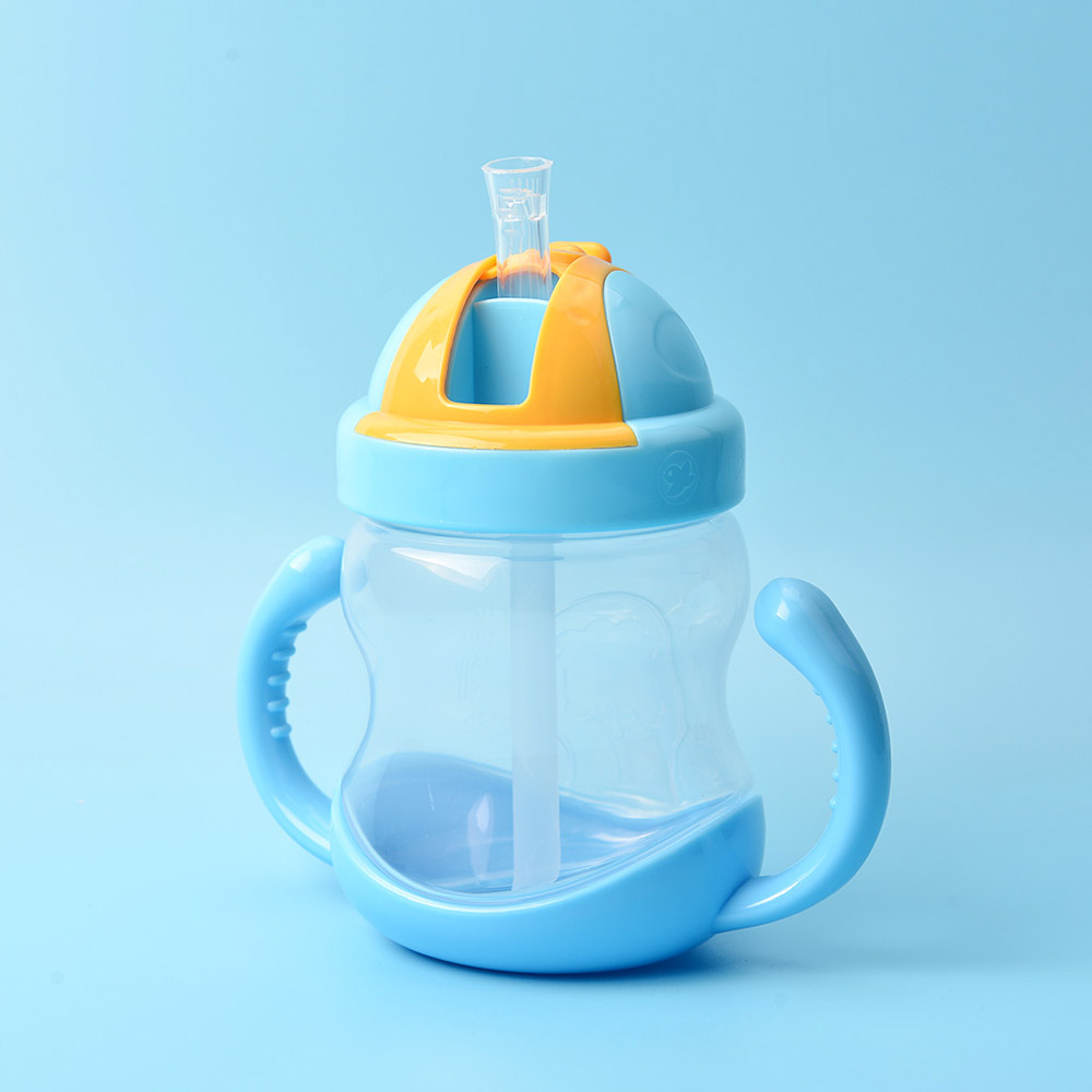 Baby Drinking Cup 280ML Double Handle Drink Training Straw Cup