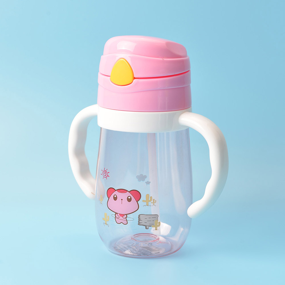 Baby's Water Cup 350ml With Straw Double Handle Cartoon Drinking Training Cup Baby's Water Cup 350ml With Straw Double Handle Cartoon Drinking Training Cup