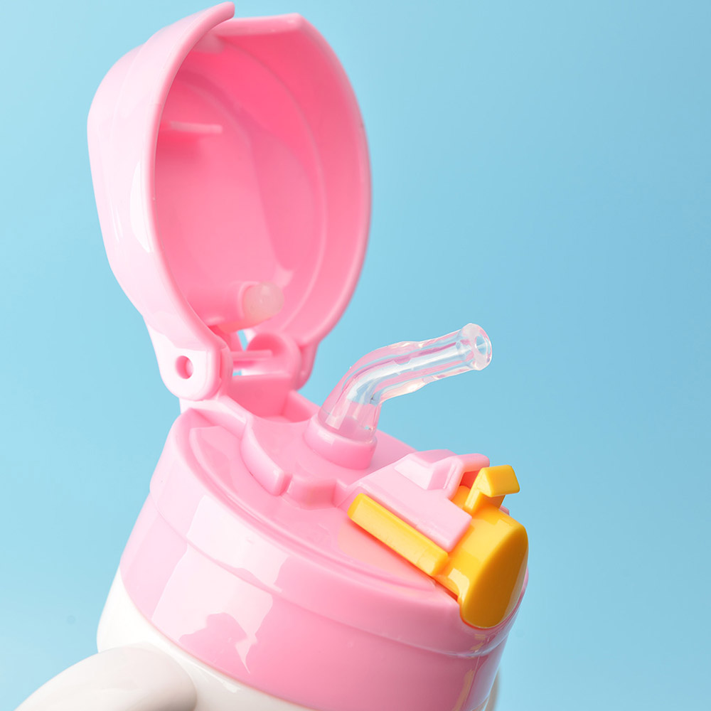 Baby's Water Cup 350ml With Straw Double Handle Cartoon Drinking Training Cup Baby's Water Cup 350ml With Straw Double Handle Cartoon Drinking Training Cup