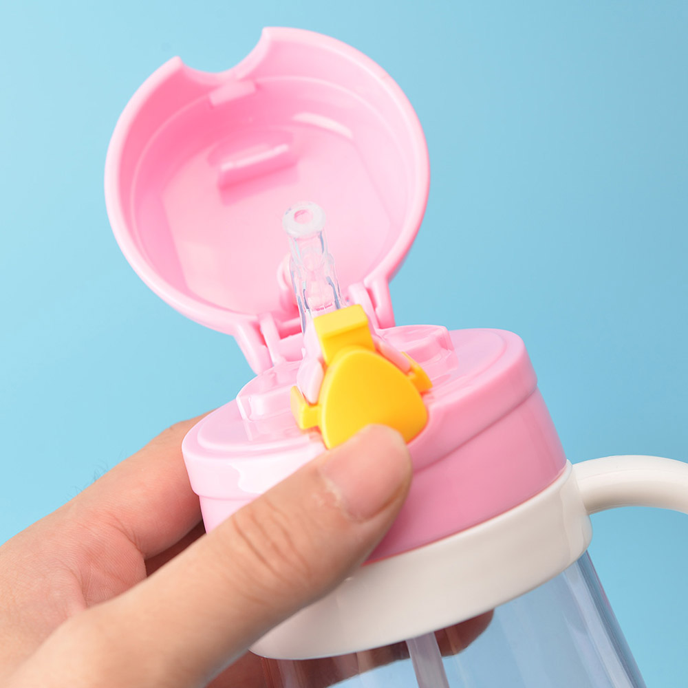 Baby's Water Cup 350ml With Straw Double Handle Cartoon Drinking Training Cup Baby's Water Cup 350ml With Straw Double Handle Cartoon Drinking Training Cup