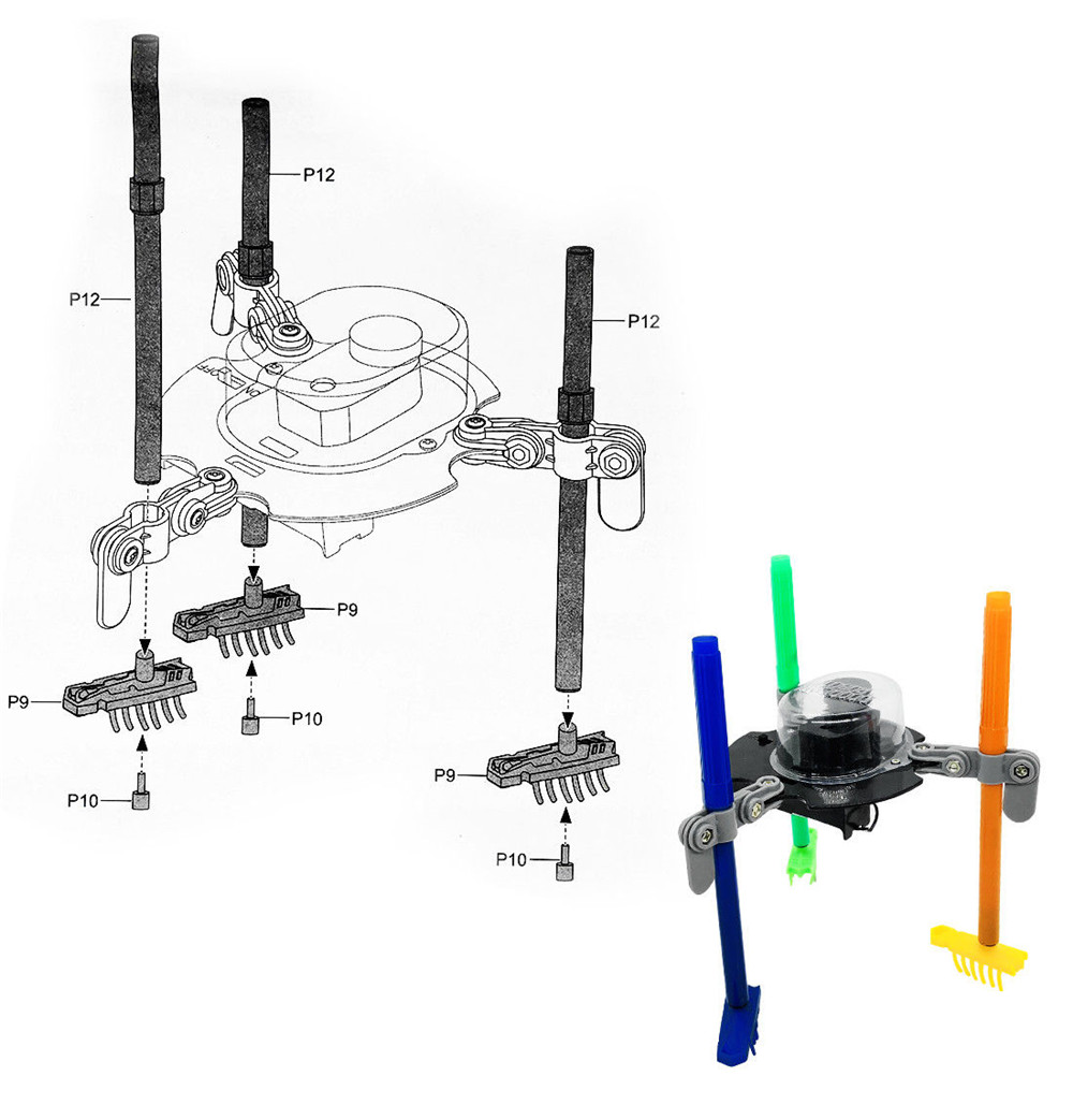 3-In-1 DIY Educational Fun Mechanics Doodling Robot Kit For Children