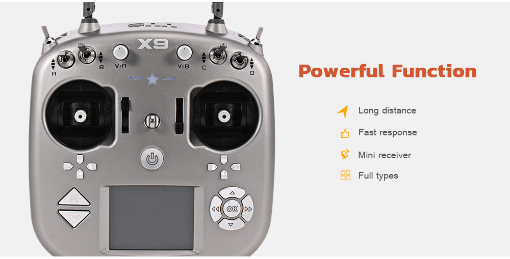 X9 9CH 2.4G LCD Screen Remote Controller Transmitter with X9D Receiver X9 9CH 2.4G LCD Screen Remote Controller Transmitter with X9D Receiver