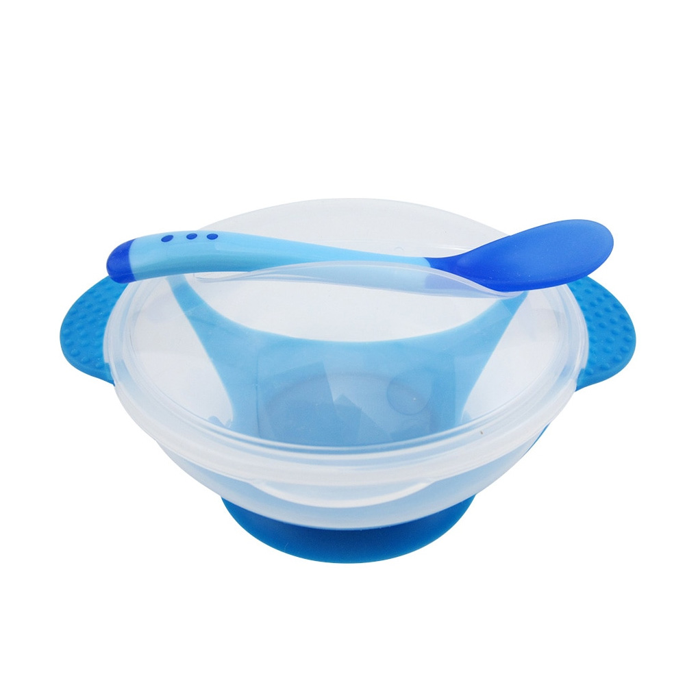 Baby Feeding Set 2 Pcs Sucker Bowl Spoon Temperature Sensing Baby Product