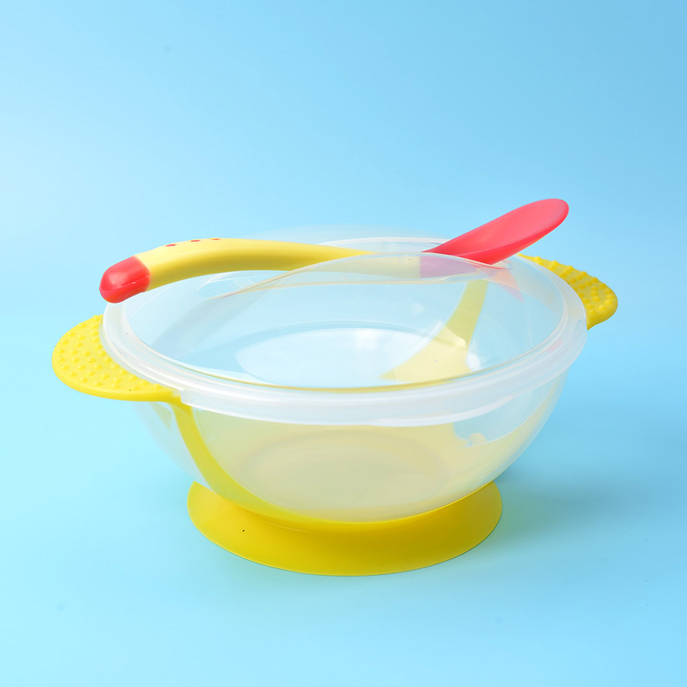 Baby Feeding Set 2 Pcs Sucker Bowl Spoon Temperature Sensing Baby Product Baby Feeding Set 2 Pcs Sucker Bowl Spoon Temperature Sensing Baby Product