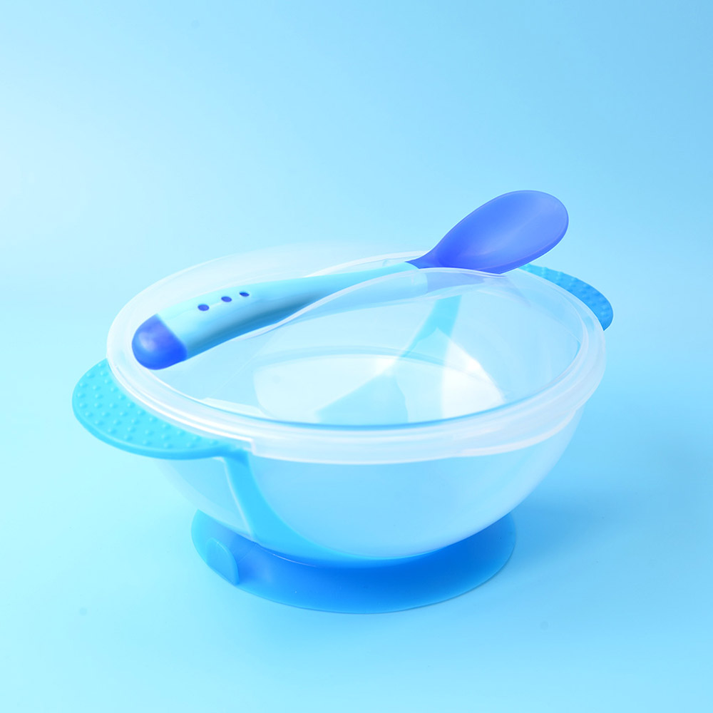 Baby Feeding Set 2 Pcs Sucker Bowl Spoon Temperature Sensing Baby Product Baby Feeding Set 2 Pcs Sucker Bowl Spoon Temperature Sensing Baby Product