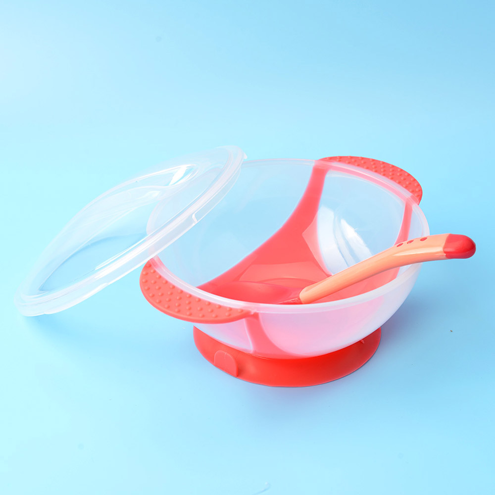 Baby Feeding Set 2 Pcs Sucker Bowl Spoon Temperature Sensing Baby Product