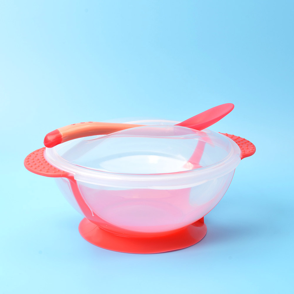 Baby Feeding Set 2 Pcs Sucker Bowl Spoon Temperature Sensing Baby Product