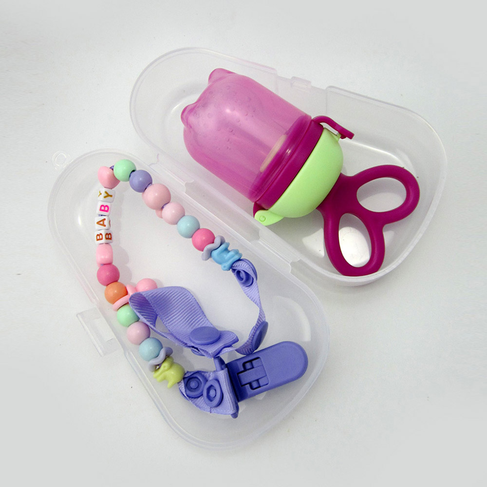 2Pcs Baby's Pacifier Set Cute Cartoon Pattern Beading Durable Baby Product