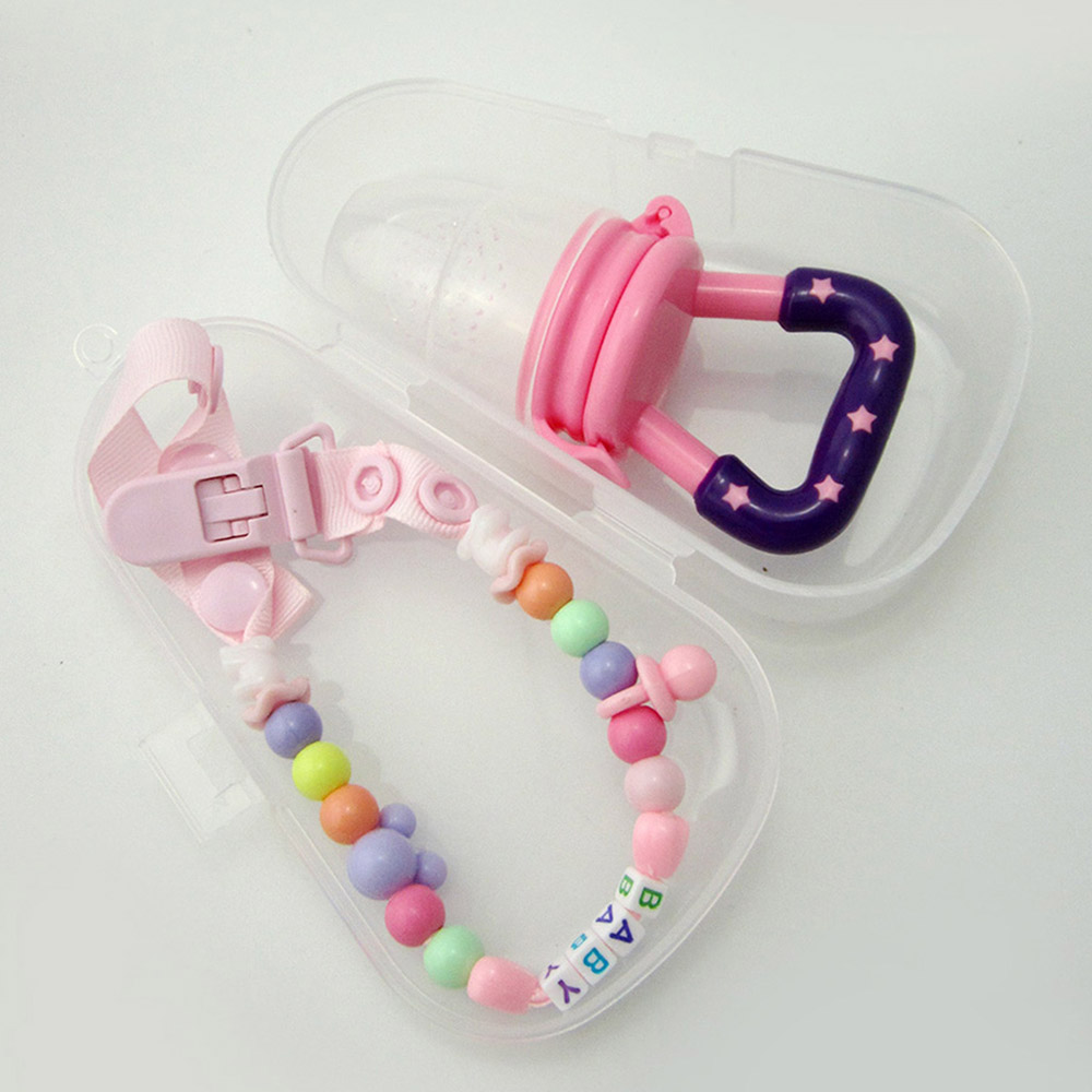 2Pcs Baby Fruit Dummy Pacifier Soother Clip Chain Set Infant Newborn Teething Be