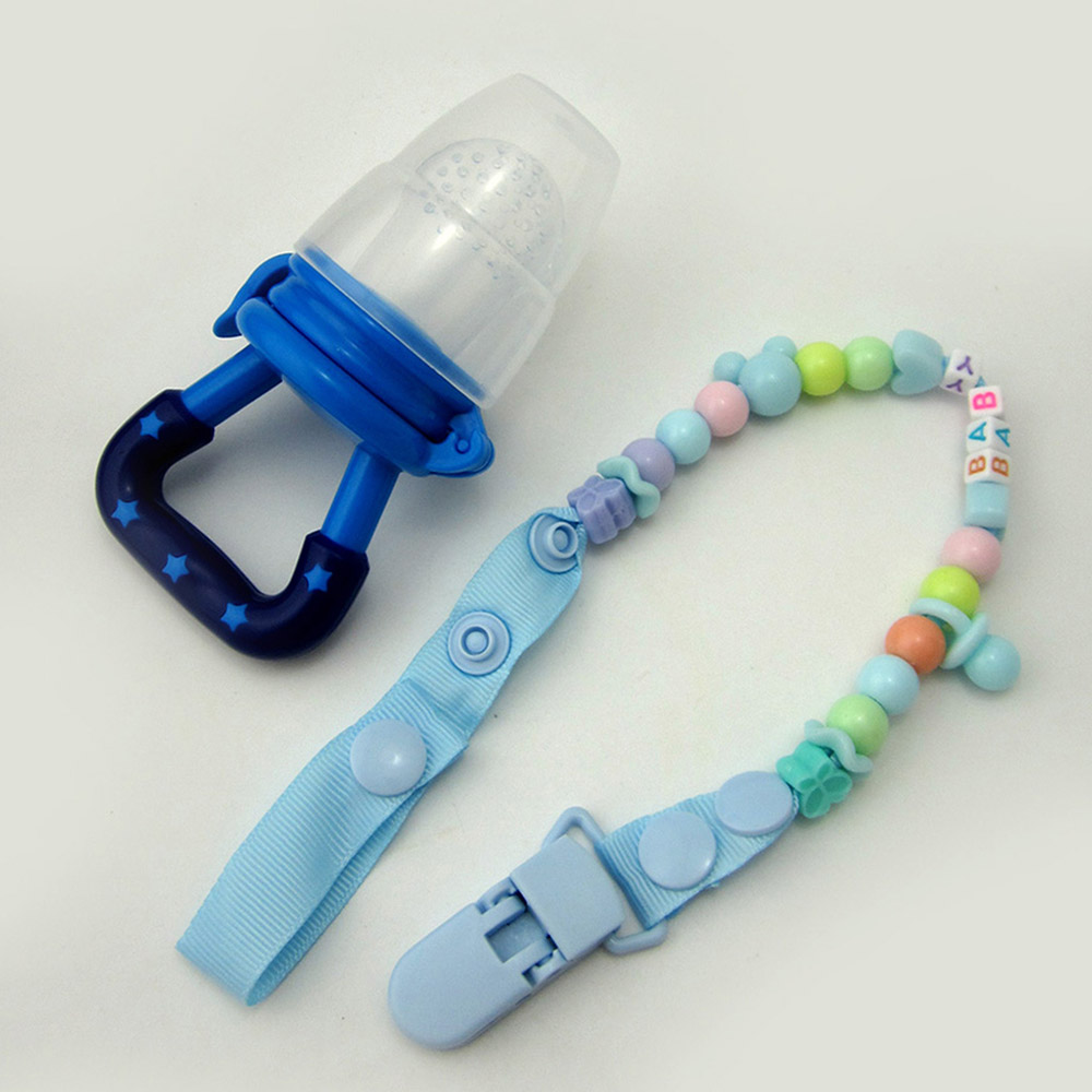 2Pcs Baby Fruit Dummy Pacifier Soother Clip Chain Set Infant Newborn Teething Be