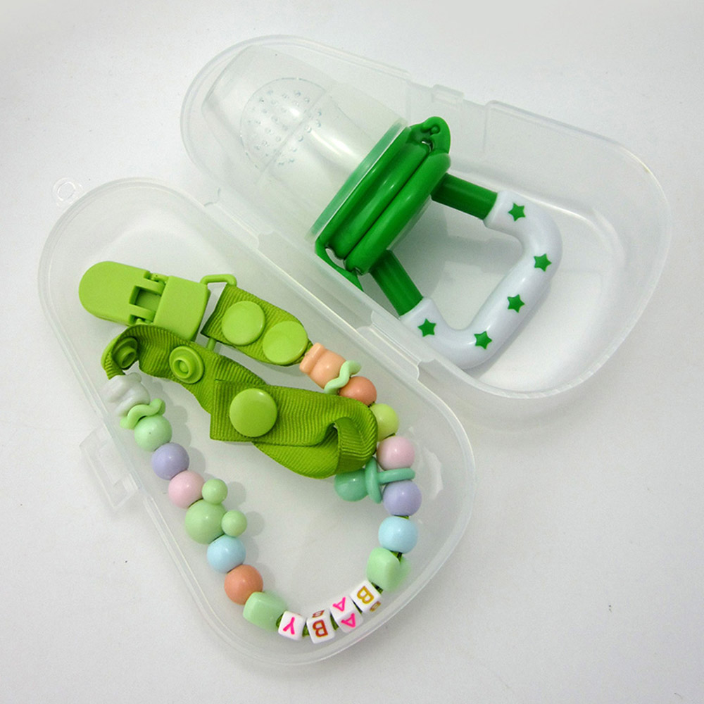 2Pcs Baby Fruit Dummy Pacifier Soother Clip Chain Set Infant Newborn Teething Be