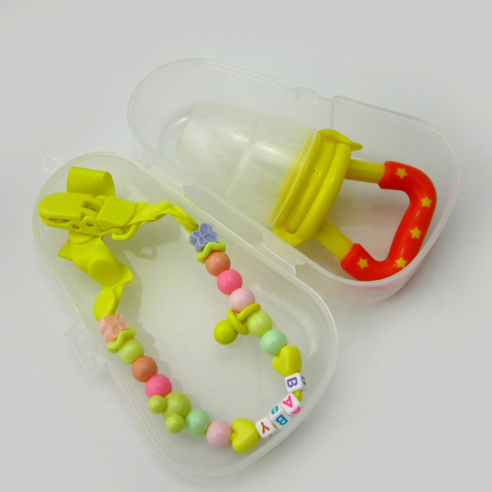 2Pcs Baby Fruit Dummy Pacifier Soother Clip Chain Set Infant Newborn Teething Be