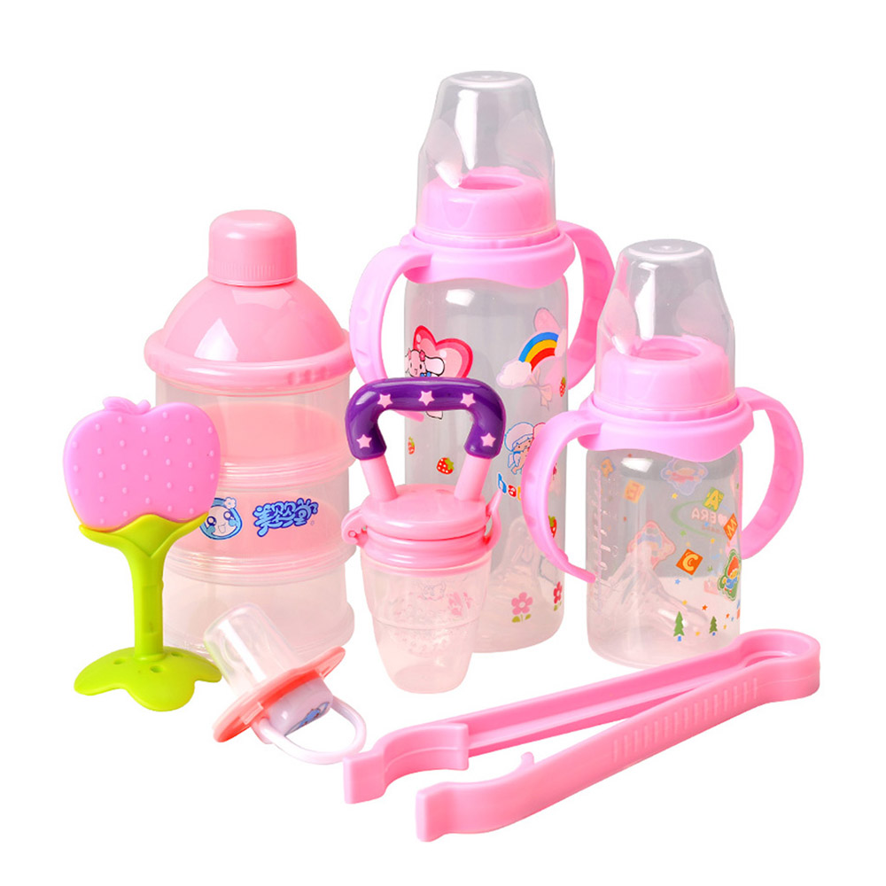 7Pcs Baby's Feeding Set Cute Cartoon Pattern Convenient Durable Baby Product