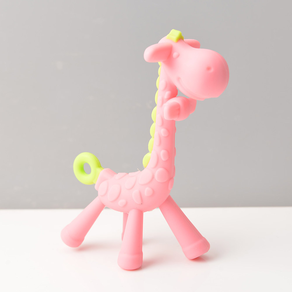 Baby Teether Cartoon Animal Soft Silicone Giraffe Safe Nontoxic