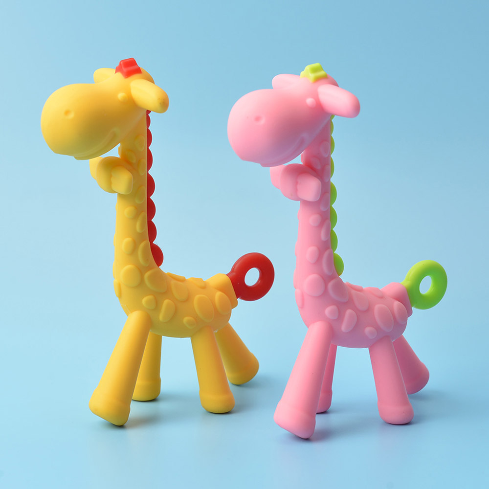 Baby Teether Cartoon Animal Soft Silicone Giraffe Safe Nontoxic