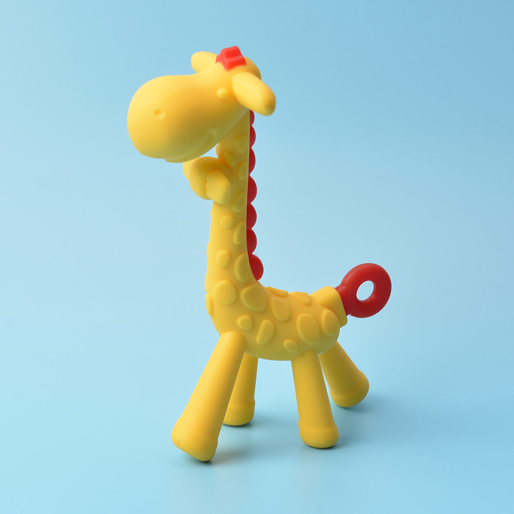 Baby Teether Cartoon Animal Soft Silicone Giraffe Safe Nontoxic