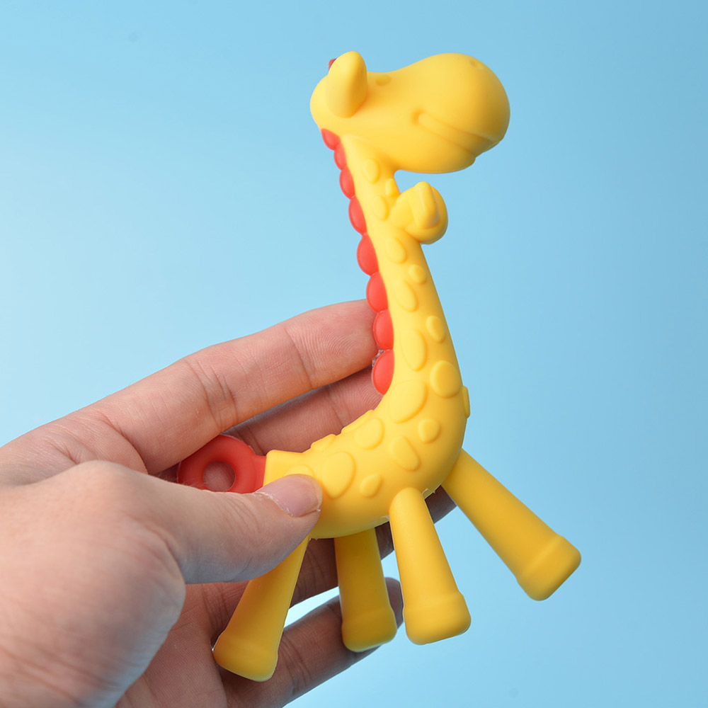 Baby Teether Cartoon Animal Soft Silicone Giraffe Safe Nontoxic