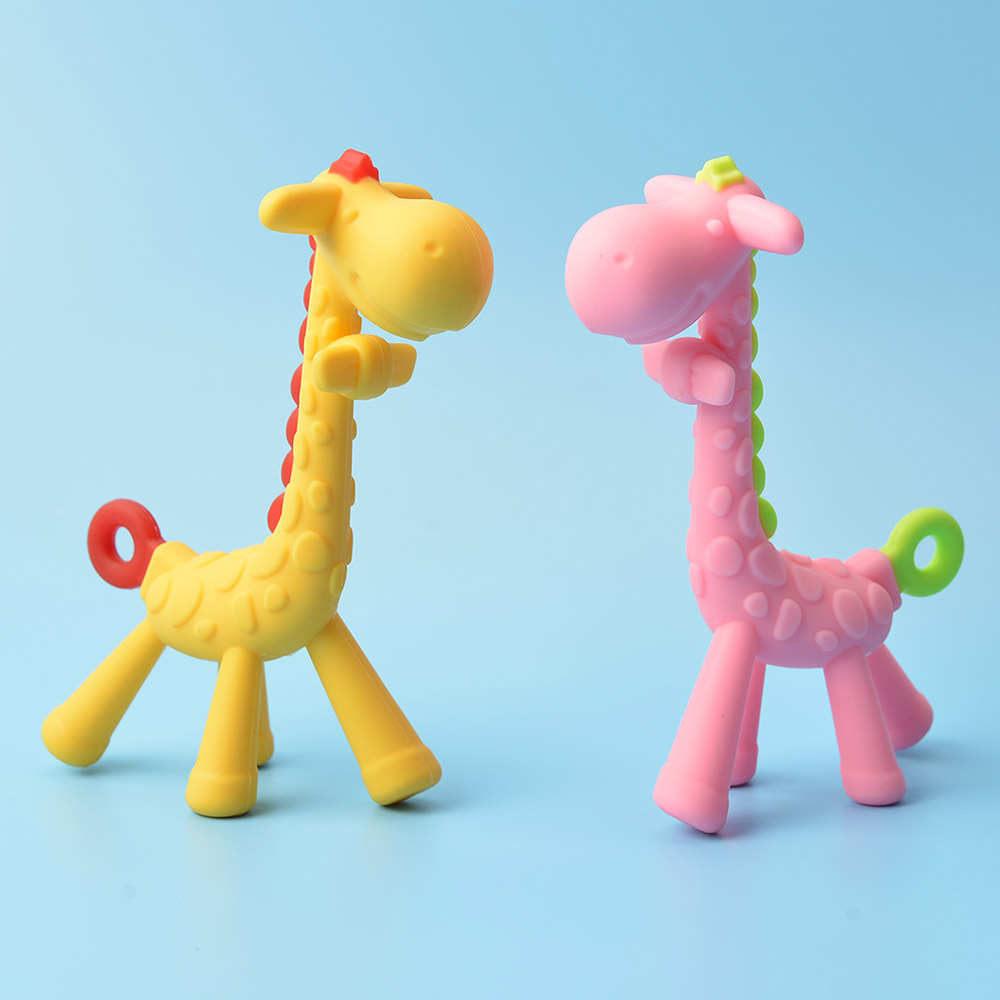 Baby Teether Cartoon Animal Soft Silicone Giraffe Safe Nontoxic Baby Teether Cartoon Animal Soft Silicone Giraffe Safe Nontoxic