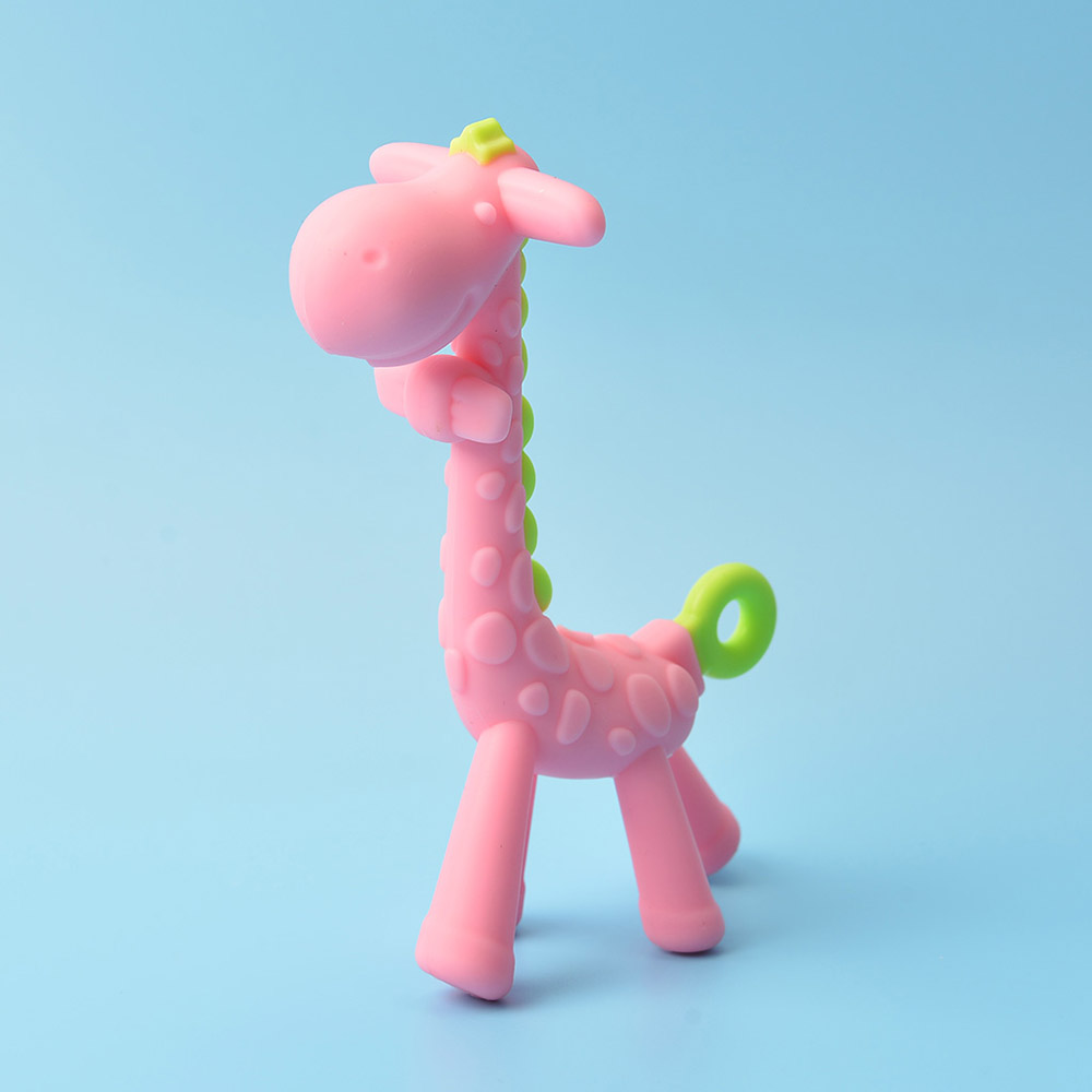 Baby Teether Cartoon Animal Soft Silicone Giraffe Safe Nontoxic Baby Teether Cartoon Animal Soft Silicone Giraffe Safe Nontoxic