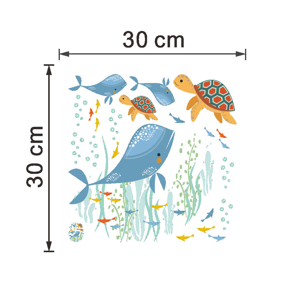 Marine World Seaweed and Whale Toilet Sticker Removable Home Decal Marine World Seaweed and Whale Toilet Sticker Removable Home Decal