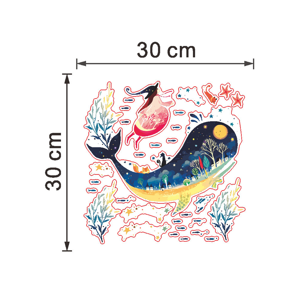 Big Whale Water Grass Girl Toilet Sticker Removable Home decal Big Whale Water Grass Girl Toilet Sticker Removable Home decal