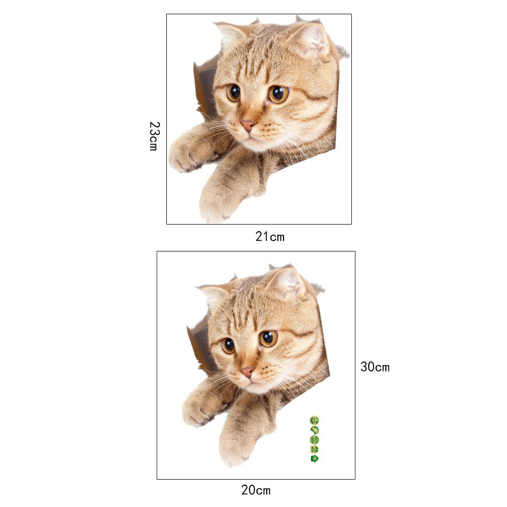 Cat Fashion Shapes Toilet PVC Wall Sticker