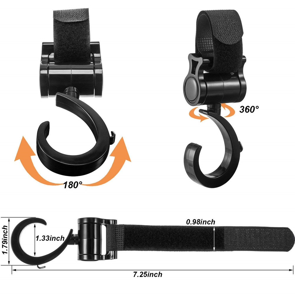 Multifunctional 360 Degree Rotating Stroller General Pram Hook 2PCS Multifunctional 360 Degree Rotating Stroller General Pram Hook 2PCS