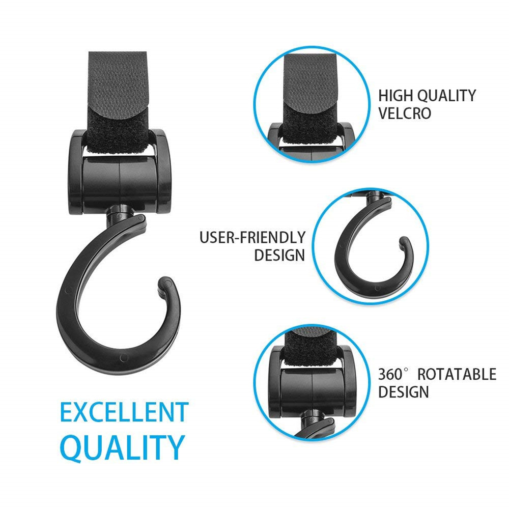 Multifunctional 360 Degree Rotating Stroller General Pram Hook 2PCS Multifunctional 360 Degree Rotating Stroller General Pram Hook 2PCS
