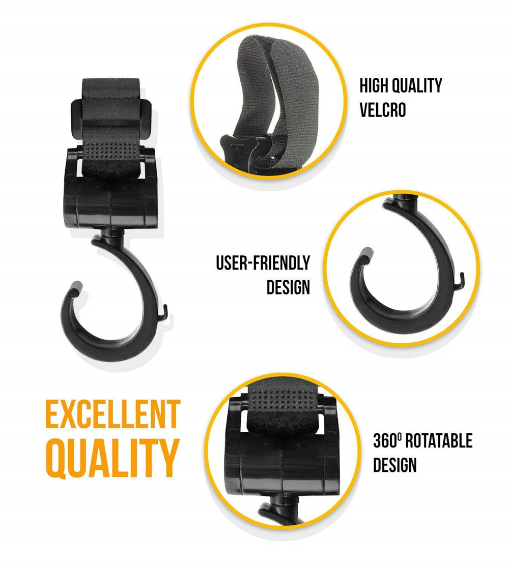 Multifunctional 360 Degree Rotating Stroller General Pram Hook 2PCS Multifunctional 360 Degree Rotating Stroller General Pram Hook 2PCS