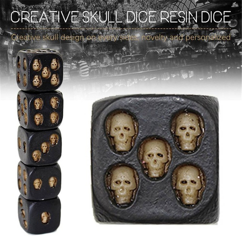 5PCS/SET Creative Skull Bones Dice Six Sided Skeleton Dice Club Pub Party Game