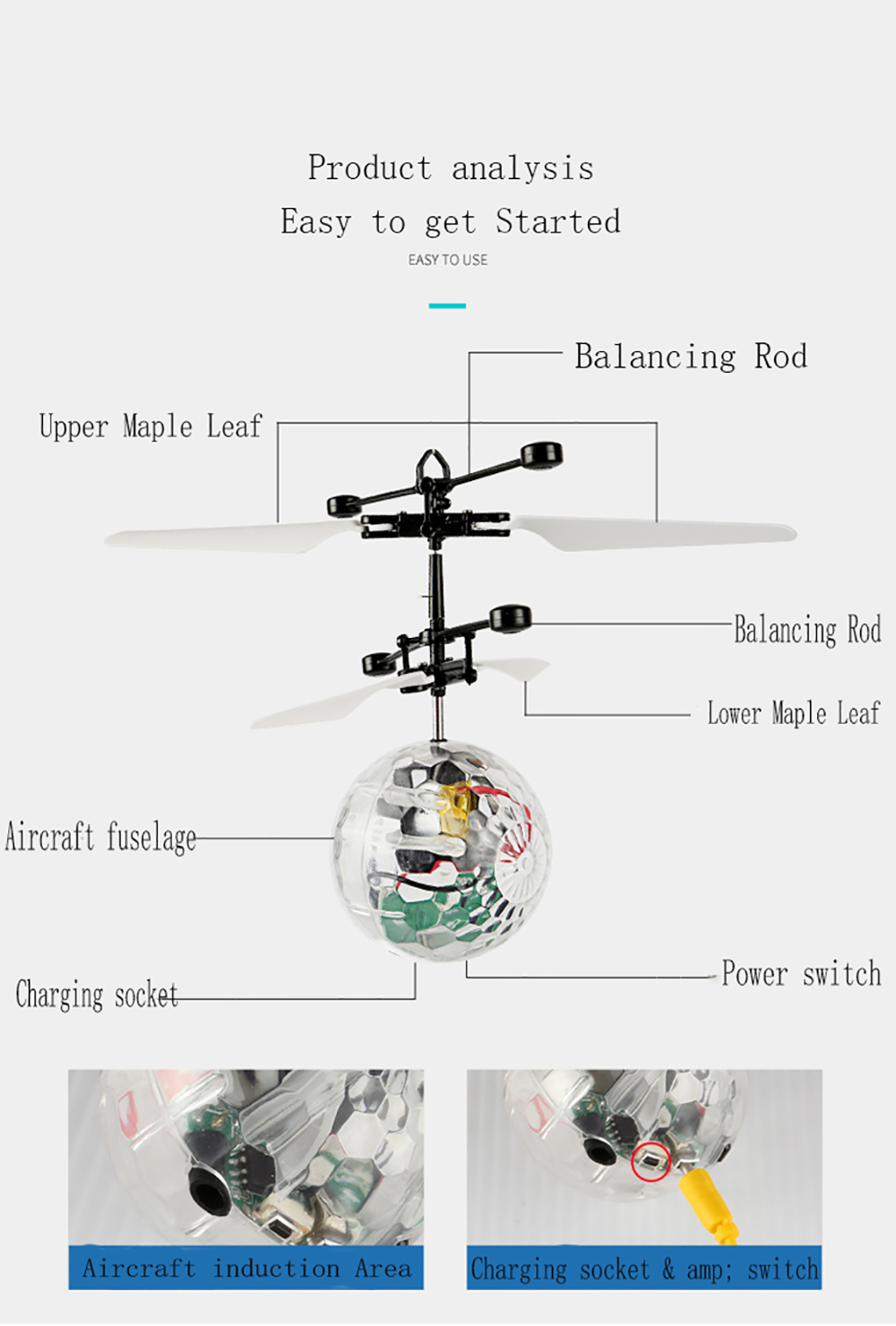 Rechargeable children's induction vehicle drone boy can fly toy plane resistance