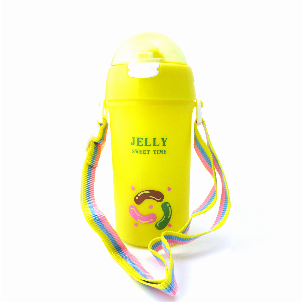 Baby Water Bottle With Straw Colorful Rope Cute Candy Pattern Kid Training Cup B Baby Water Bottle With Straw Colorful Rope Cute Candy Pattern Kid Training Cup B