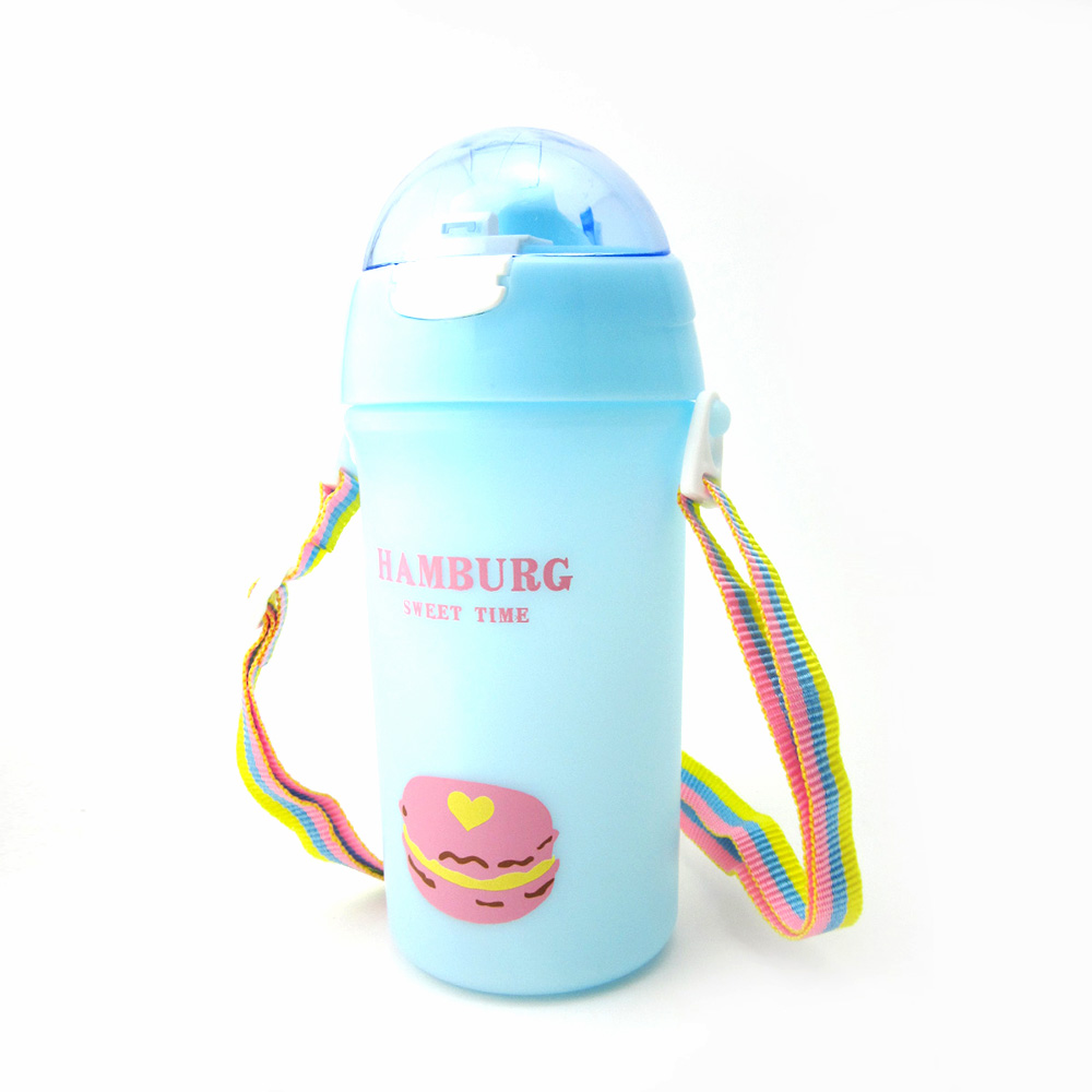 Baby Water Bottle With Straw Colorful Rope Cute Candy Pattern Kid Training Cup B