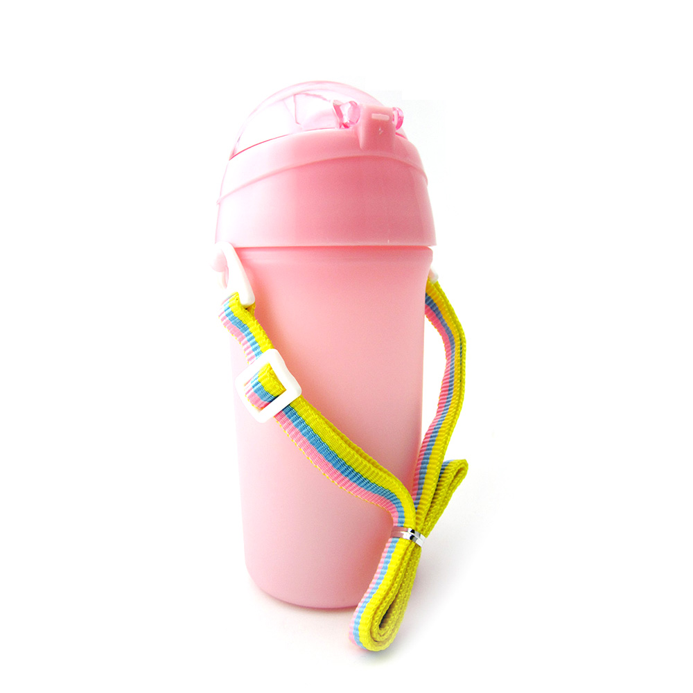 Baby Water Bottle With Straw Colorful Rope Cute Candy Pattern Kid Training Cup B