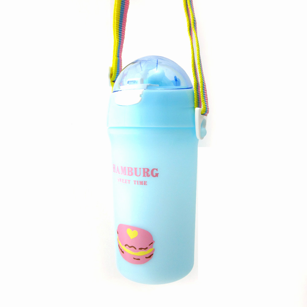 Baby Water Bottle With Straw Colorful Rope Cute Candy Pattern Kid Training Cup B