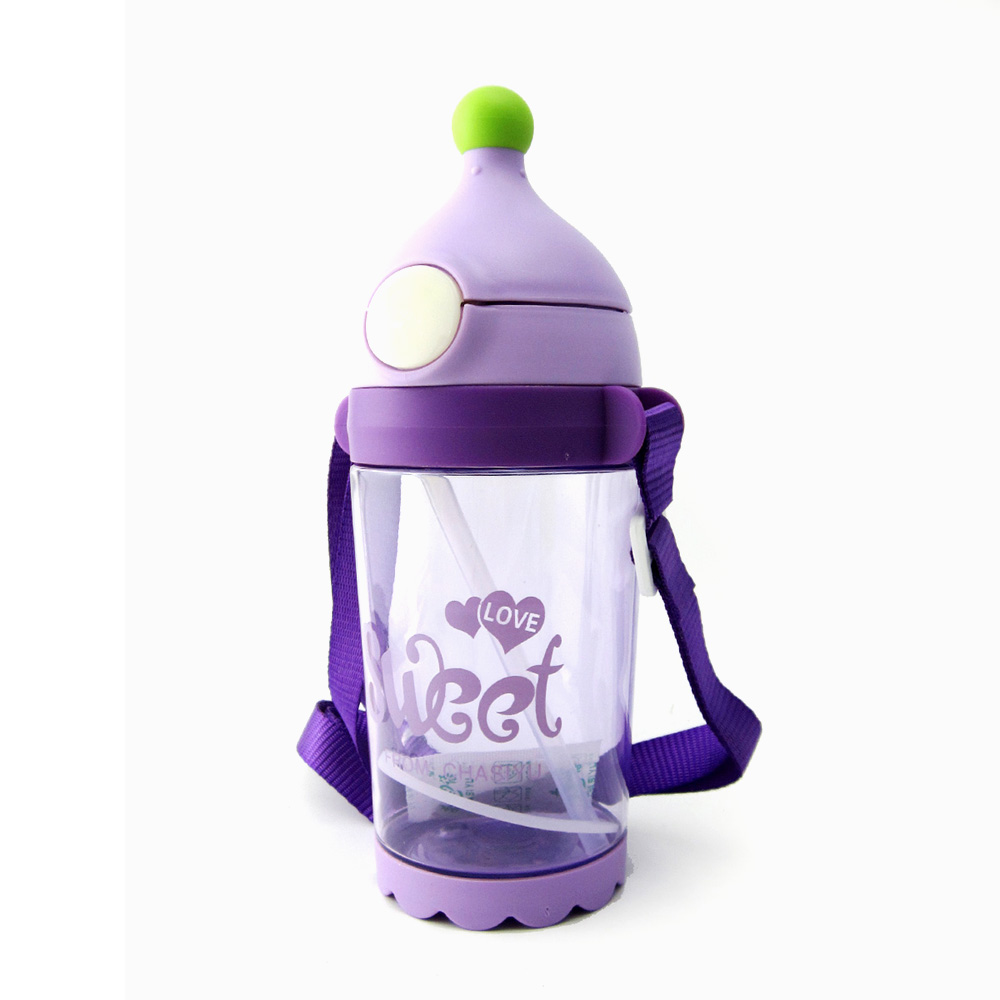 Kid's Water Bottle 400ml Letter Pattern Drink Training Cup