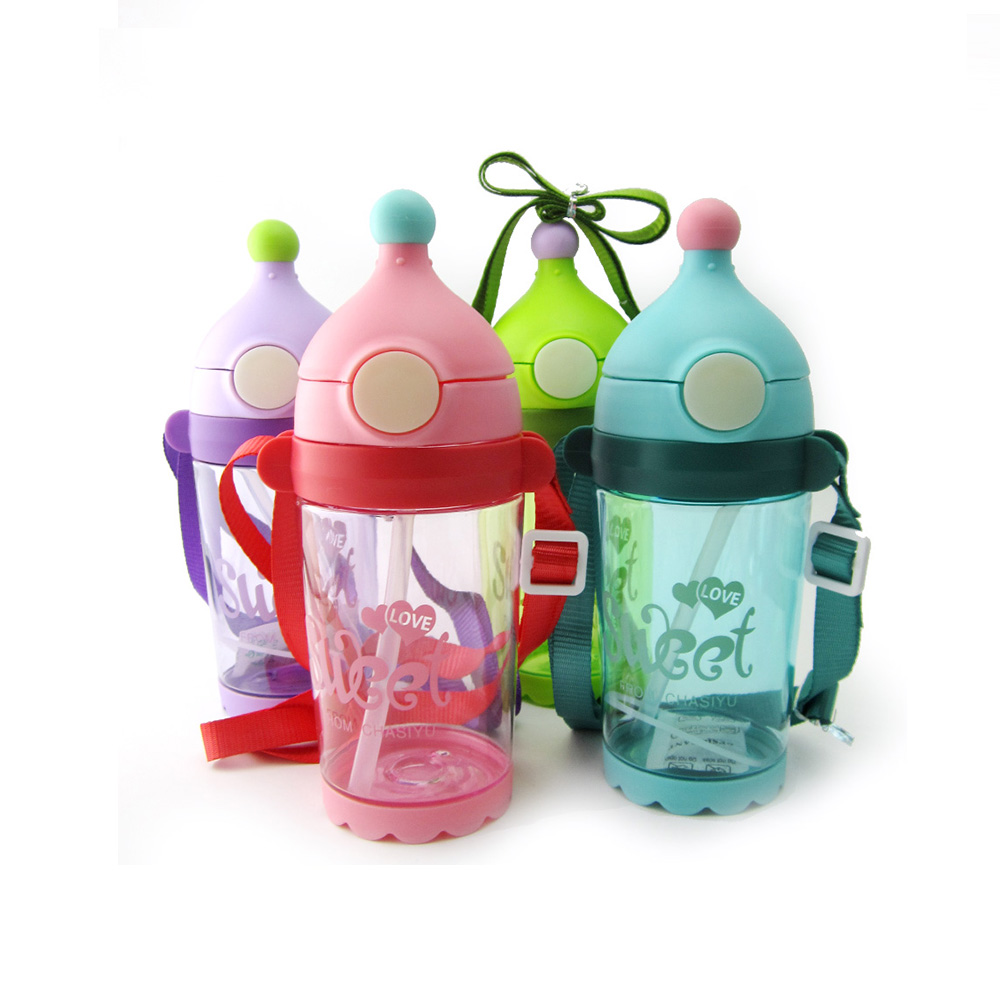 Kid's Water Bottle 400ml Letter Pattern Drink Training Cup