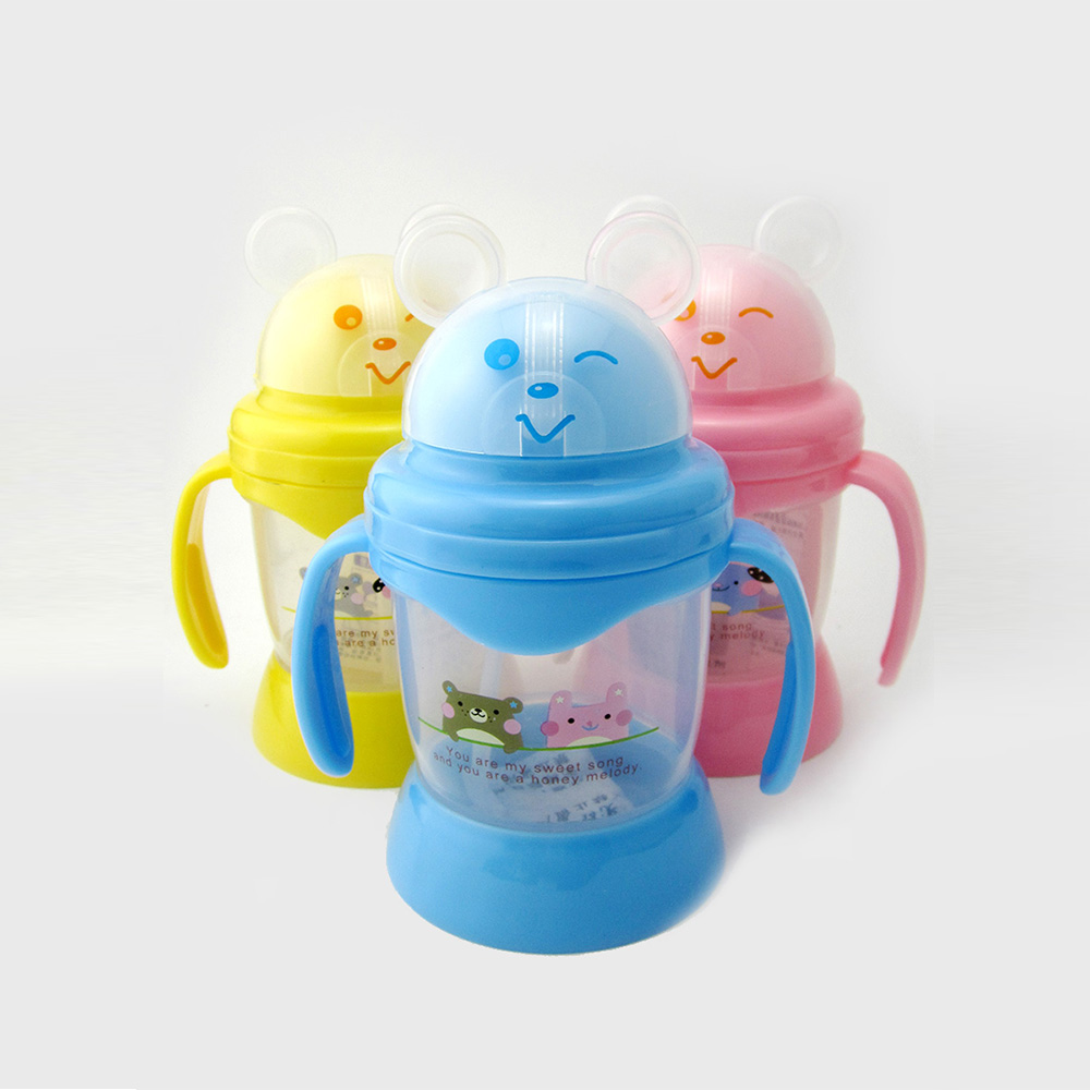 Baby's Drinking Cup 250MLCute Cartoon Animal Pattern Convenient Durable Bottle