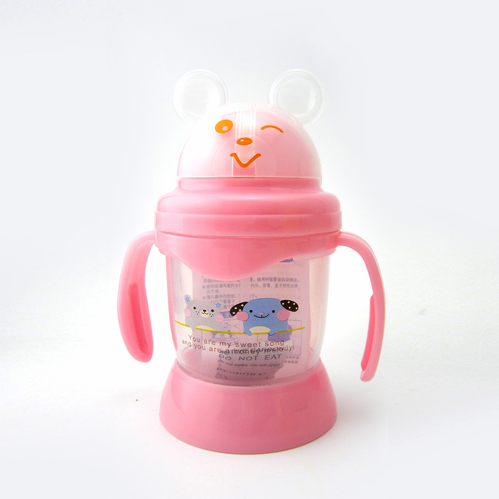 Baby's Drinking Cup 250MLCute Cartoon Animal Pattern Convenient Durable Bottle