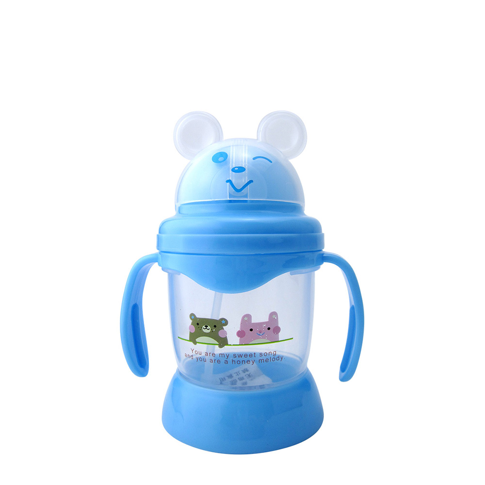 Baby's Drinking Cup 250MLCute Cartoon Animal Pattern Convenient Durable Bottle