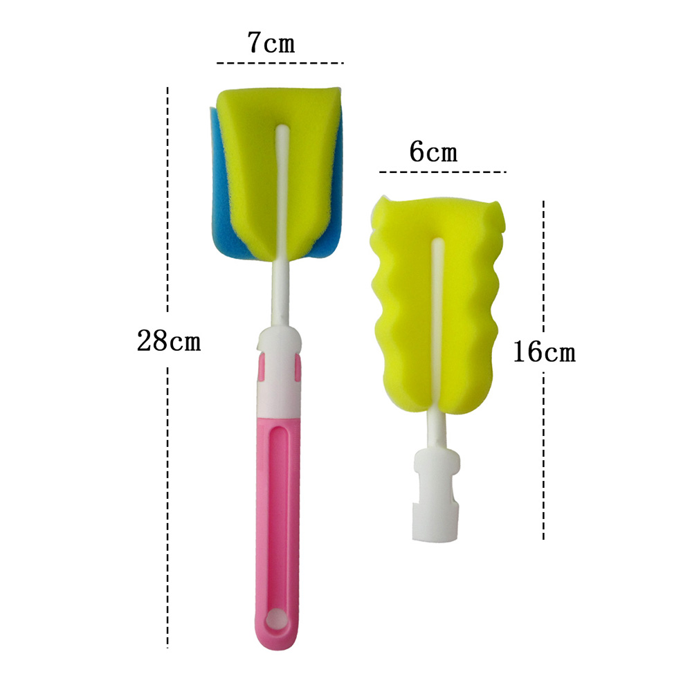 2 Pcs Practical Safe Milk Bottle Brush Set Baby Milk Bottle Cleaning Set Nipple