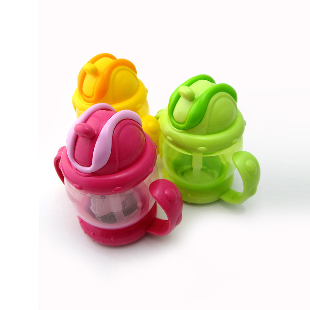 Baby Sippy Cup Solid Color High Quality Straw 240 ML Double Handles Water Bottle Baby Sippy Cup Solid Color High Quality Straw 240 ML Double Handles Water Bottle