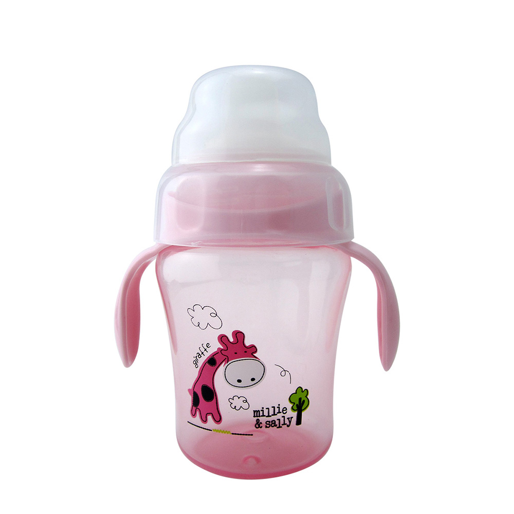 Baby Sippy Cup 240ML Cartoon Animal Double Handle Training Cup Drinking