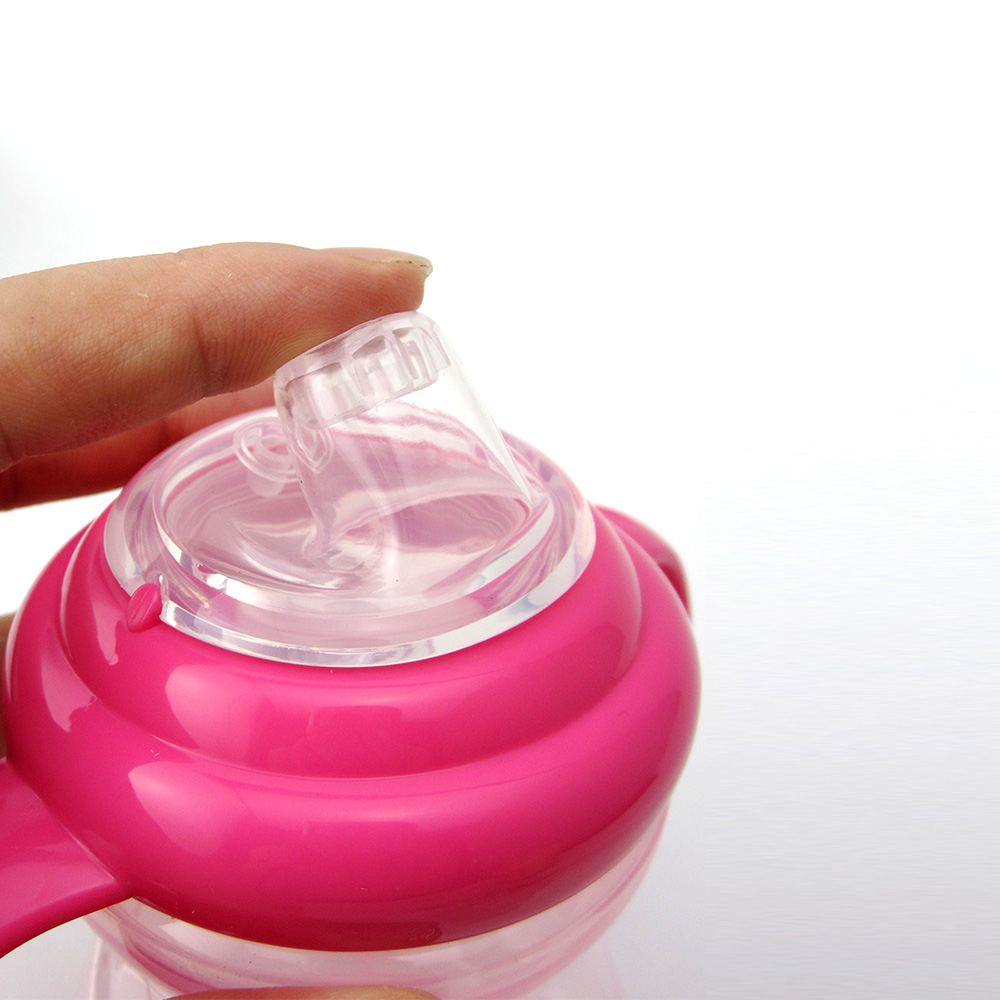 250ML Baby Sippy Cup Double Handle Infant Drinking Training Straw Bottle