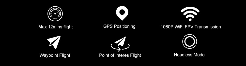 LH - X28WF - GPS 1080P WiFi FPV RC Drone - RTF Altitude Hold Waypoint Point of Interest Follow One Key Return Quadcopter LH - X28WF - GPS 1080P WiFi FPV RC Drone - RTF Altitude Hold Waypoint Point of Interest Follow One Key Return Quadcopter