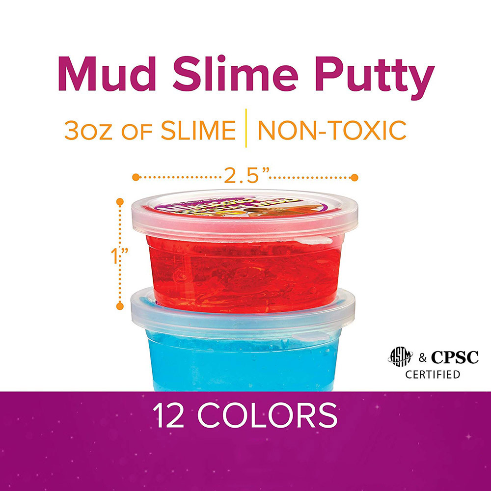 12 Pack Stretchy Mud Slime Putty Stress Relief Non Sticky Toy for Kid and Adult