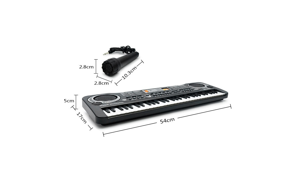 Multifunctional Mini Electronic Piano with Microphone 61 Keys Toy for Children